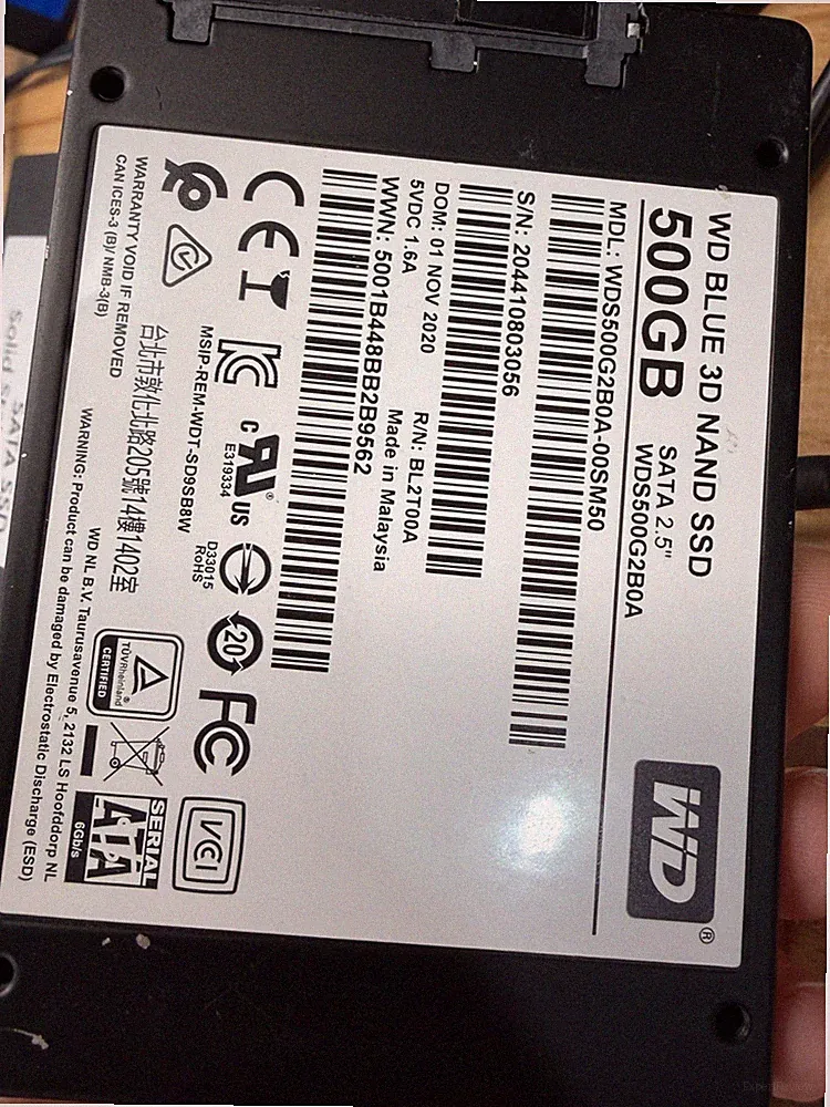 Western Digital Blue 3D 500GB 2.5" SSD - Fully Tested/Wiped/Crystal Disk Pass