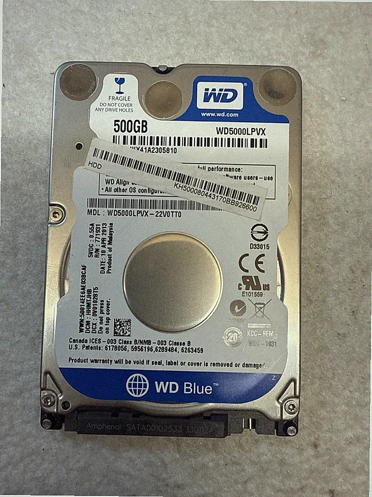 Western Digital Blue, 500GB, Internal, 5400RPM, 2.5 inch (WD5000LPVX) Hard Drive