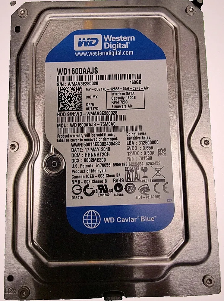 Western Digital Caviar Blue 160GB 3.5" Internal SATA Hard Drive WD1600AAJS