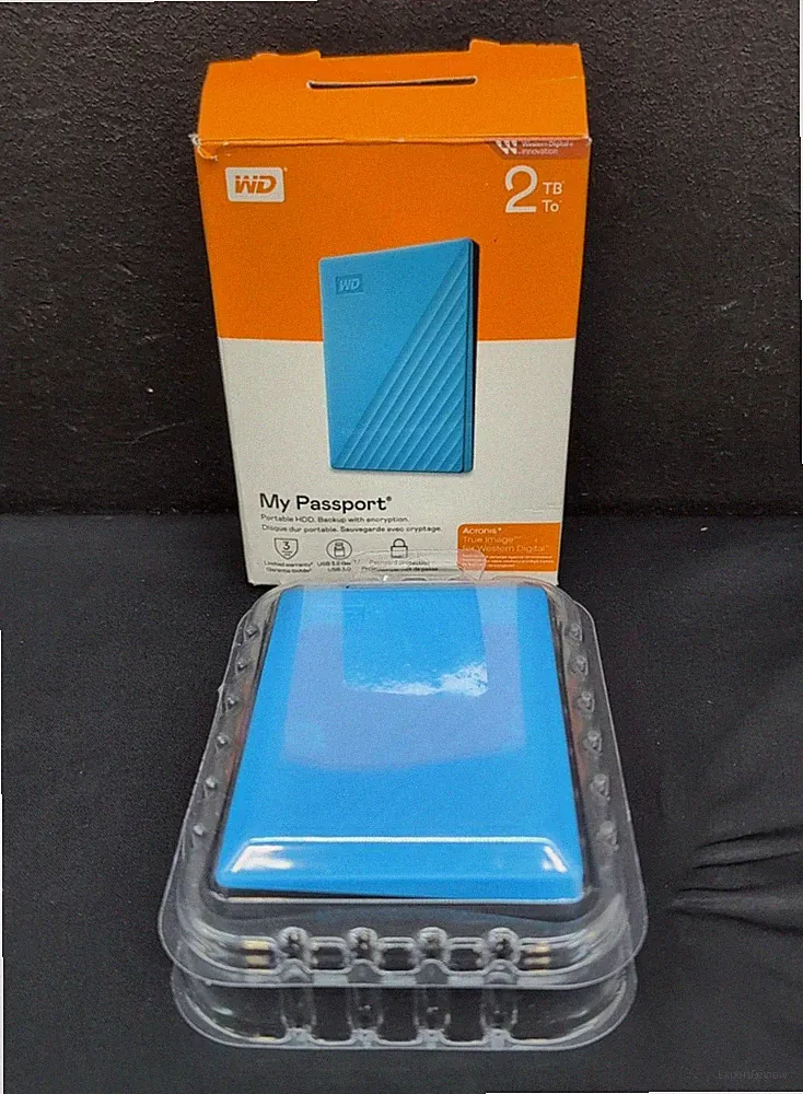 Western Digital My Passport 2TB External Hard Disk Drive Blue WDBYVG0020BBL-WESN
