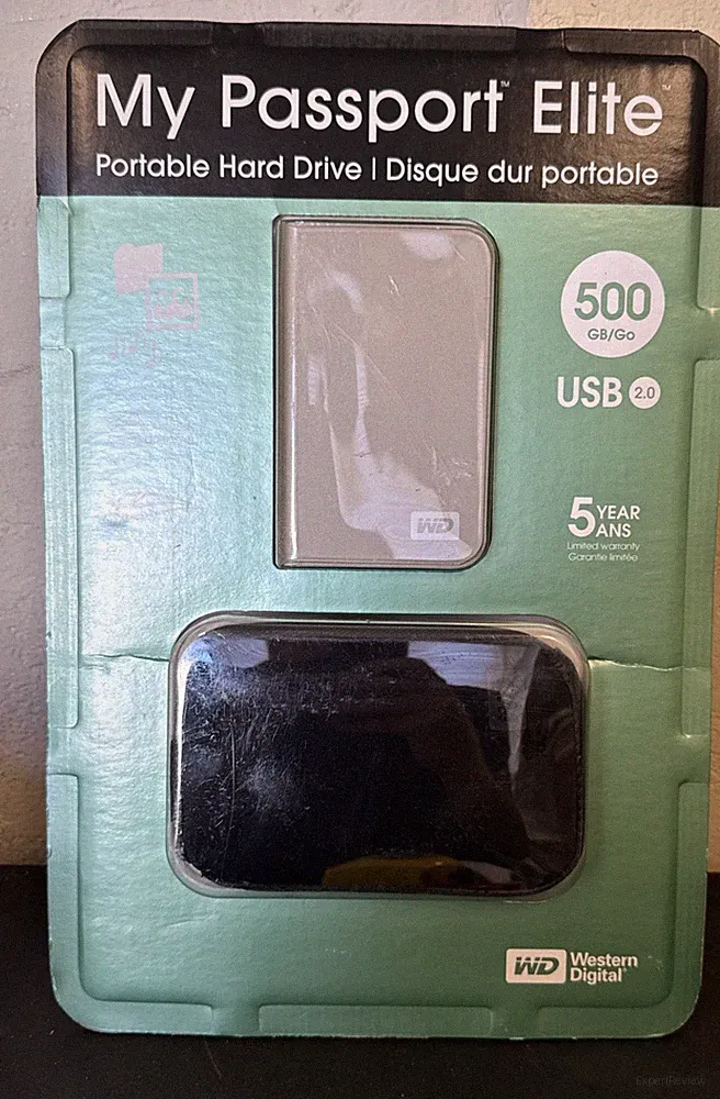 Western Digital My Passport Elite USB 2.0 500GB External Hard Drive - Gray New