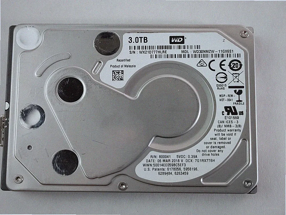 Western Digital Recertified WD30NMZW 3 TB 2.5 in USB 3.0 Hard Drive