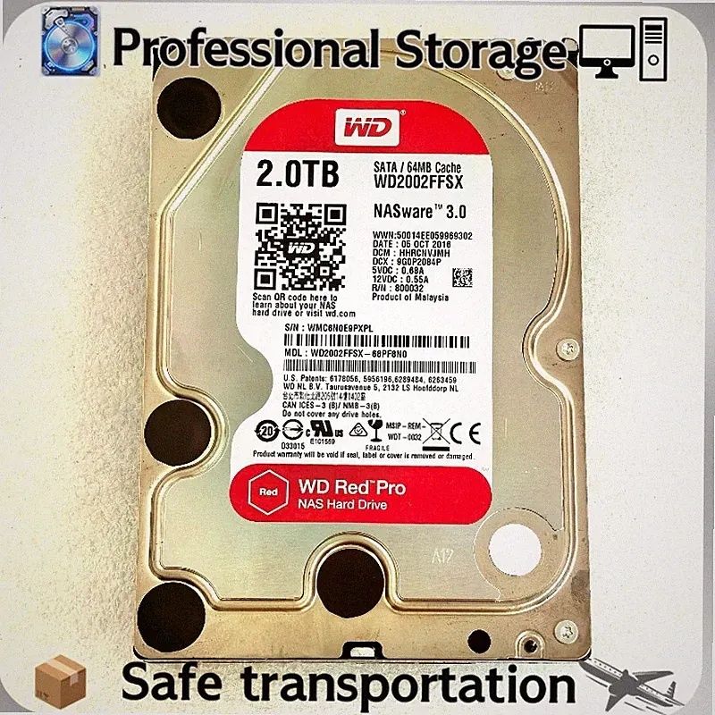 Western Digital Red Pro WD2002FFSX 2TB NASware 3.0 SATA 3.5'' NAS Hard Drive