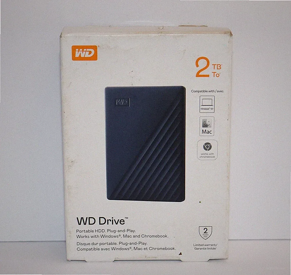 WESTERN DIGITAL WD DRIVE 2TB PORTABLE HDD WDBB7B0020BBL-WEWM