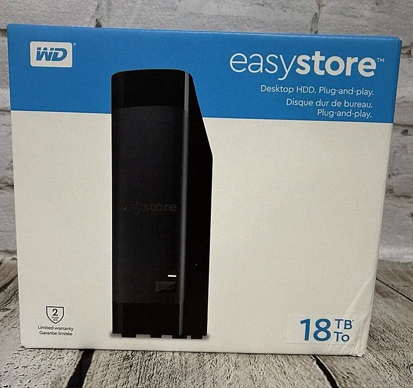 Western Digital WD EasyStore 18TB External Hard Drive NAS Shuckable - New!