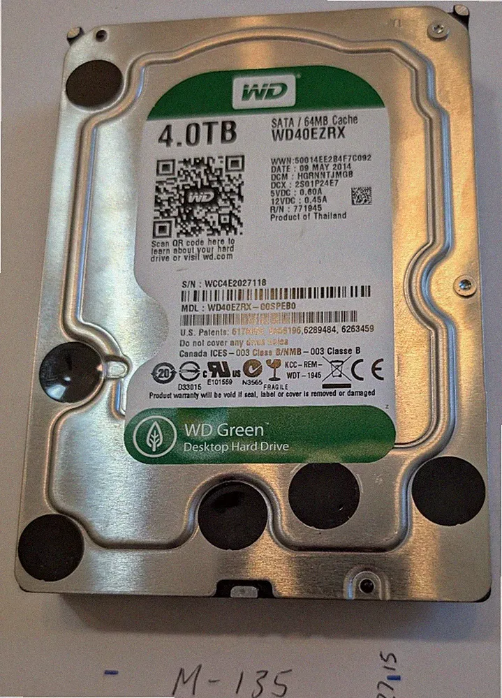 Western Digital WD Green 4TB SATA 64MB 3.5" Internal Hard Drive WD40EZRX [M-135]