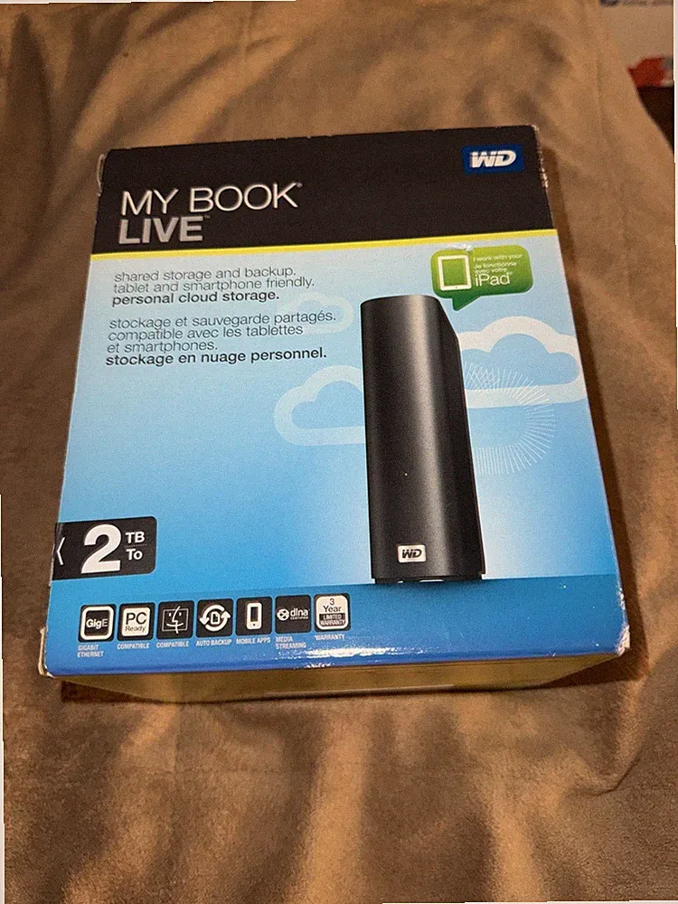 Western Digital WD My Book Live 2TB Personal Hard Drive Storage WDBACG0020HCH OB