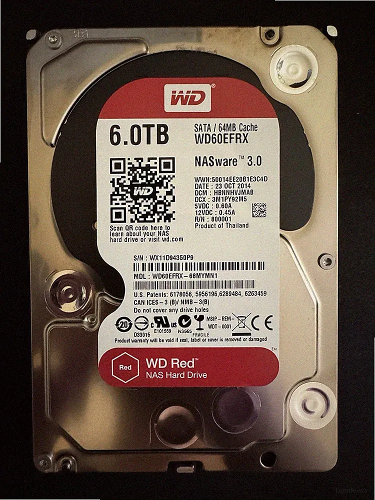 Western Digital WD Red 6TB 3.5" NAS Hard Drive (WD60EFRX)
