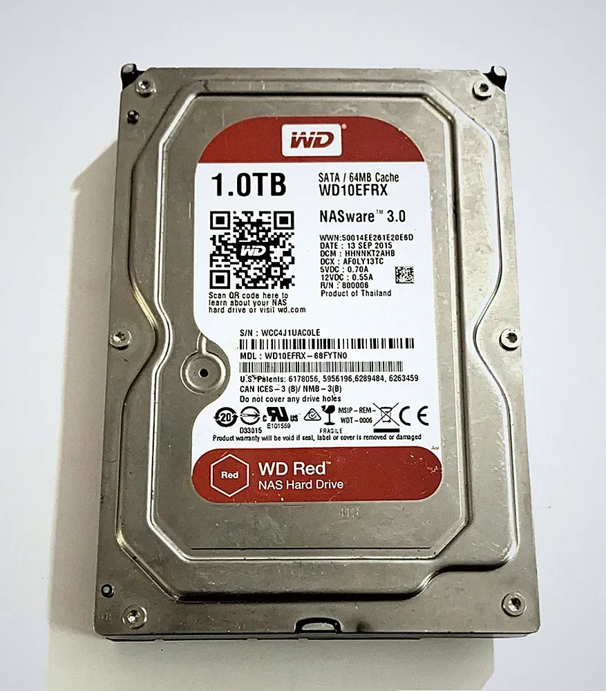 Western Digital WD RED NAS 3.5" SATA III Internal Hard Drive 1TB WD10EFRX
