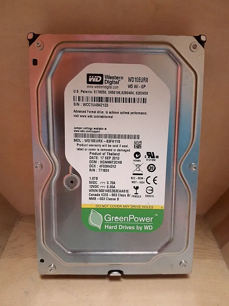 Western Digital WD10EURX-63FH1Y0 1TB 5400RPM SATA Hard Disk Drive