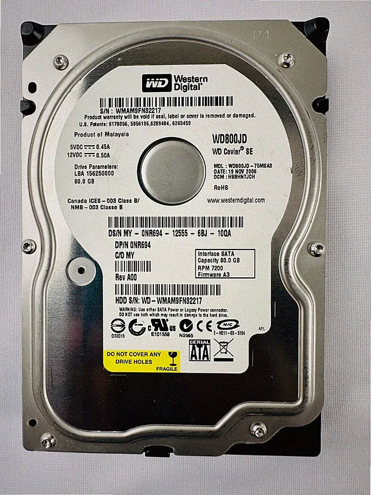 Western Digital WD800JD-75MSA3 Hard Drive