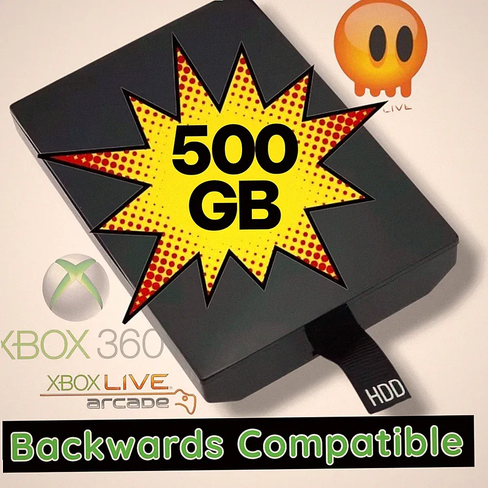 Xbox 360 Slim 500GB Hard Drive Series S/E HDD w/ OG Xbox Backward Compatibility