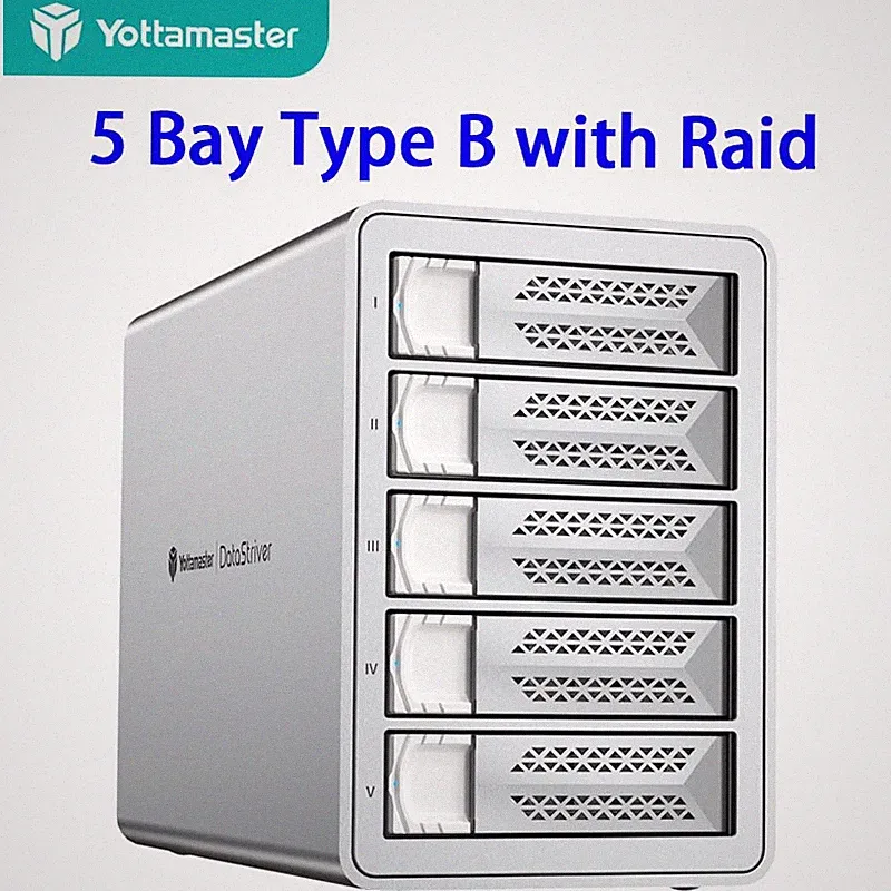 Yottamaster 2/4/5 Bay USB3.0 Hard Drive Enclosure Daisy Chain For 2.5/3.5" SSD