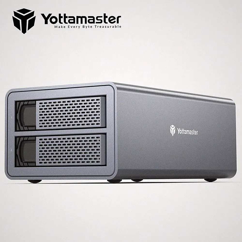 Yottamaster 2 Bay USB 3.0 Hard Drive Enclosure For 2.5"/3.5" SATA HDD SSD 32GB