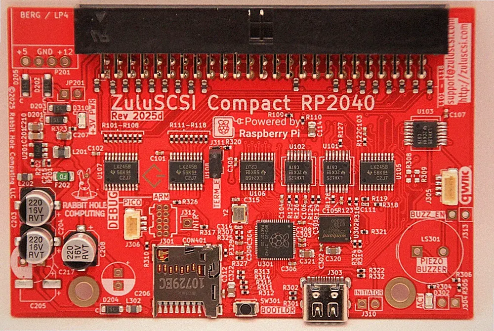 ZuluSCSI Compact RP2040 - an affordable SCSI-2 (and 1) emulator w/ USB-C