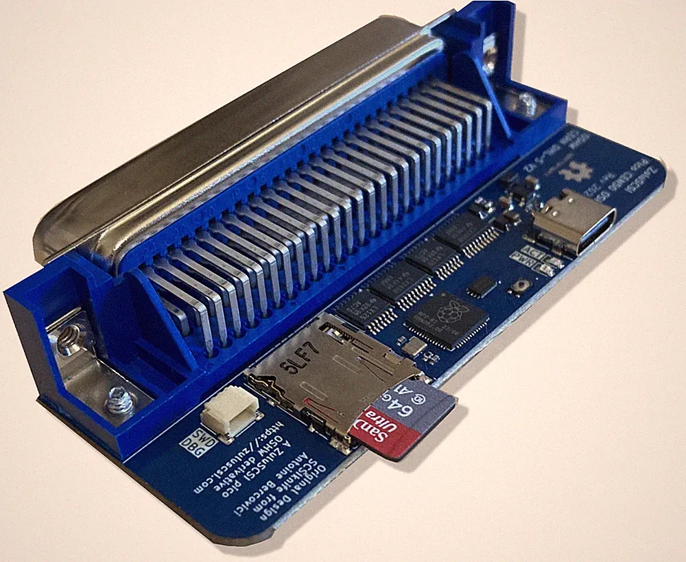ZuluSCSI Pico CEN50 Plug-In SCSI SD Drive